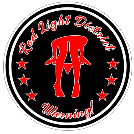 PEGATINA PARA VENTANA "RED LIGHT WARNING" 10CM