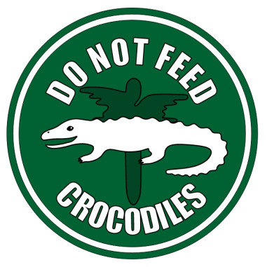 AUTOCOLLANT DE FENÊTRE "DO NOT FEED CROCODILES"...