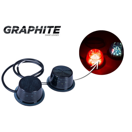 DUPLA MODUL FEHÉR-PIROS FÜSTÖLT LED MDBC 2591/GRAPHITE