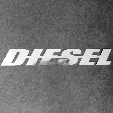 EMBLEMA DIESEL LOGO IN ACCIAIO CROMATO