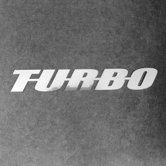 EMBLEMA TURBO LOGOTIPO INOXIDABLE CROMADO