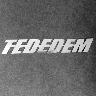 EMBLEMA TEDEDEM LOGO IN ACCIAIO CROMATO