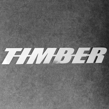 EMBLEMA TIMBER  LOGO IN ACCIAIO INOSSIDABILE CROMATO