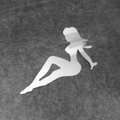 EMBLÈME DE FEMME LOGO EN ACIER INOXYDABLE CHROMÉ