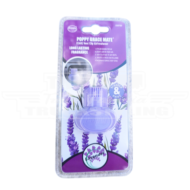 POPPY LAVENDER CAR VENT AIR FRESHENER ON A GRID