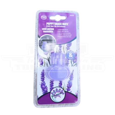 POPPY LAVENDER CAR VENT AIR FRESHENER ON A GRID