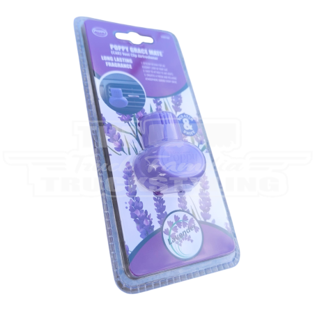 POPPY LAVENDER CAR VENT AIR FRESHENER ON A GRID