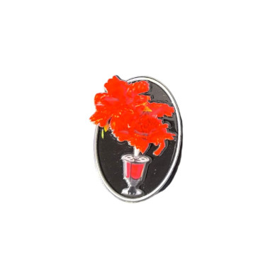 PIN KWIAT CZERWONY