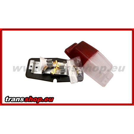 LAMPA DOUBLE BURNER OBRYSÓWKA DWU ŻARÓWKOWA BIAŁO-CZERWONA