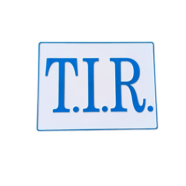 PLAQUE DE TIR EN RELIEF, BLANCHE ET BLEUE