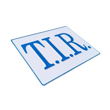 PLACA TIR EN RELIEVE, BLANCA Y AZUL