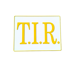 PLACA TIR RELIEVE BLANCA Y AMARILLA