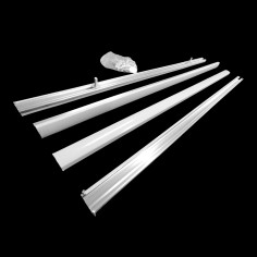 MONTAGESET VOOR SPATLAPPEN: 4 x aluminium strip