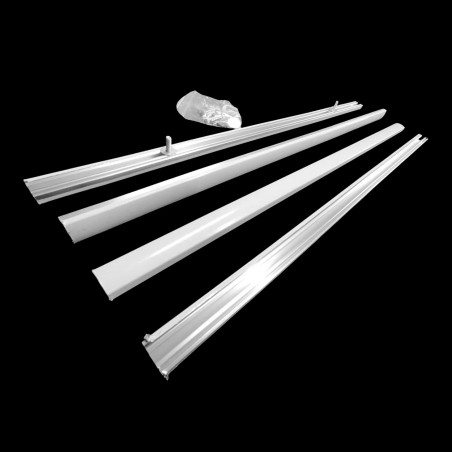 MONTAGESET VOOR SPATLAPPEN: 4 x aluminium strip