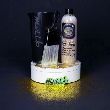 LvLUp TIRESHINE GOLD SPARK GLITTER 250ML PREPARACIÓN PARA EL CUIDADO DE NEUMÁTICOS