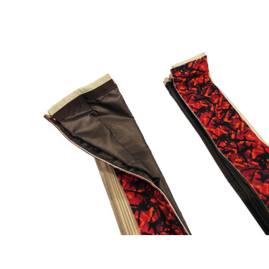 DEENSE SET: RODE PLUCHE GORDIJNEN + ROLLEN +...