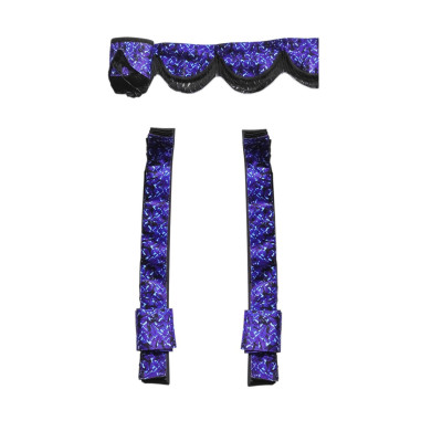 CONJUNTO DANÉS: CORTINAS DE FELPA AZUL + ROLLOS...