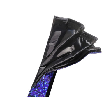 DEENSE SET: BLAUWE PLUCHE GORDIJNEN + ROLLEN +...