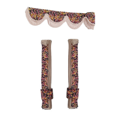 CONJUNTO DANÉS: CORTINAS DE FELPA AMARILLAS +...