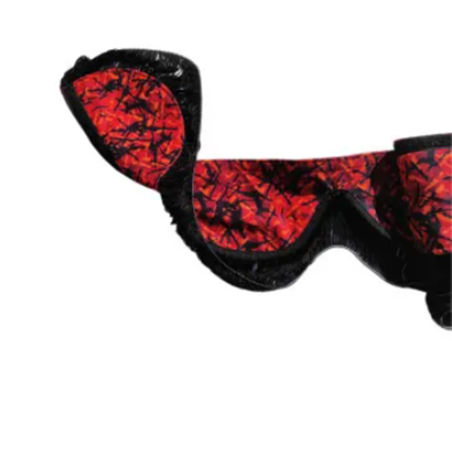 CONJUNTO DANÉS: CORTINAS DE FELPA ROJA + ROLLOS + ALMOHADA + DADOS