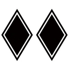 LOSANGE NOIR DIAMANTS DIAMANT 2x AUTOCOLLANT 20x14cm