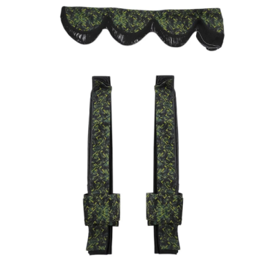 DEENSE SET: GROENE PLUCHE GORDIJNEN + ROLLEN +...