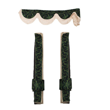 SET DANESE: TENDE IN PELUCHE VERDI + ROTOLI +...