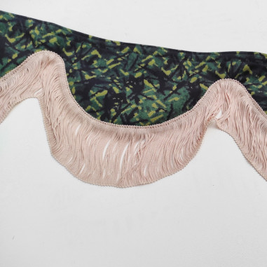 ENSEMBLE DANOIS : RIDEAUX EN PELUCHE VERTE +...