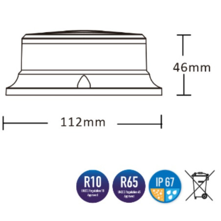 PICO LED FLITSLAMP MAGNET 12/24V LAGE VERSIE
