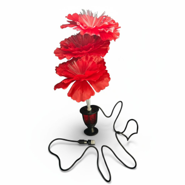 RED ILLUMINATED FLOWER FOR INTERIOR USB/USB-C
