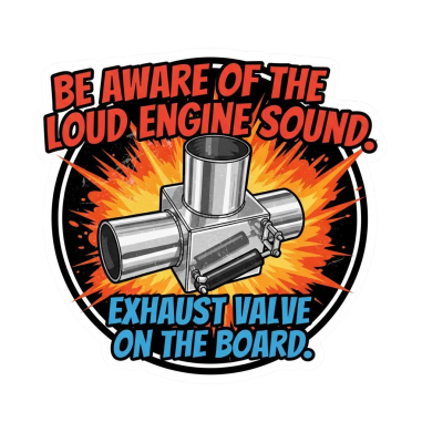 AUTOCOLLANT "EXHAUST VALVE" 8X7,7CM