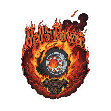 "HELL'S POWER" STICKER 8X6.3CM
