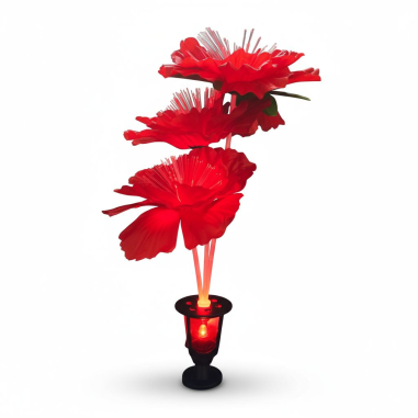 RED ILLUMINATED FLOWER FOR INTERIOR (CIGARETTE...