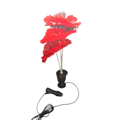 FLEUR ROUGE ILLUMINÉE POUR INTÉRIEUR (PRISE... 2