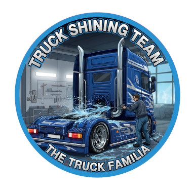 KLISTERMÄRKE "TRUCK SHINING TEAM" 8CM