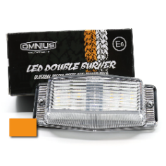 DOUBLE BURNER LAMPA OMNIUS BÍLÉ STÍNIDLO/ORANŽOVÁ LED