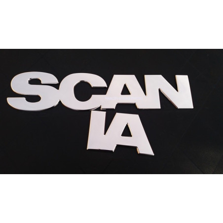 ENSEIGNE SCANIA EMBOSSÉE 3D CHROME GRAND 82 CM