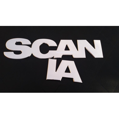 SCANIA PRÄGLAD SKYLT 3D KROM 72 CM