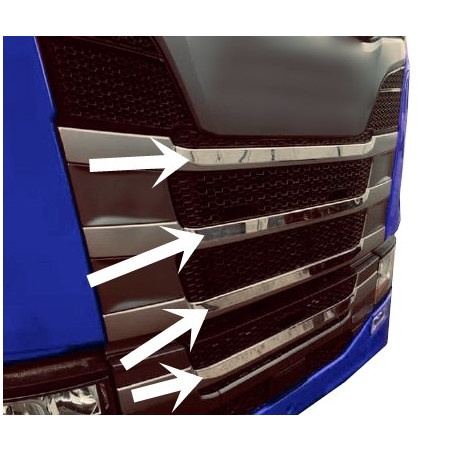 SCANIA S NG REJILLA EN RELIEVE TIRA DE ACERO INOXIDABLE