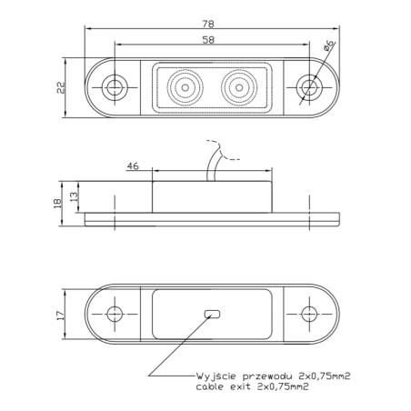 Side marker LED white light