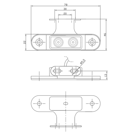 LAMPA OBRYSOWA CZERWONA LED LAMPA OBRYSOWA CZERWONA LED