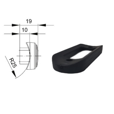 Rubber black gasket for fitting light on bull bars - side marker FT-015