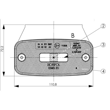 LED white marker light with reflex