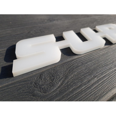 S-U-P-E-R plastic emblem SUPER letters Scania