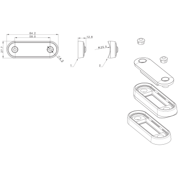 WITTE LED-ONTLICHTINGSLAMP 4 DIODES