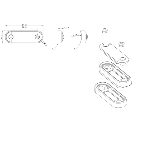 BIJELA LED GAZBARUJKA 4 DIODE