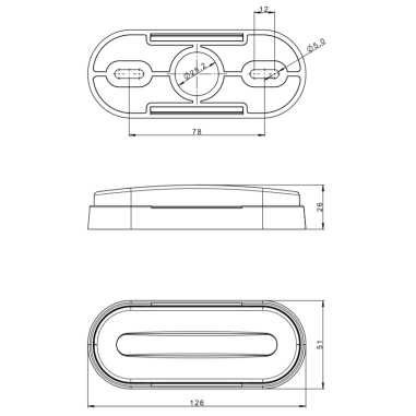 Marker light LED white with reflex
