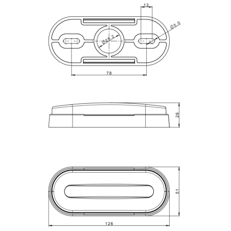 Marker light LED white with reflex