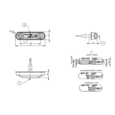 Marker light SLIM white type LD 2438
