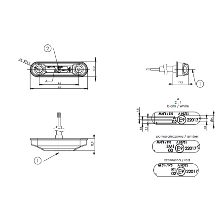 SLIM rode markeringslamp LD 2440